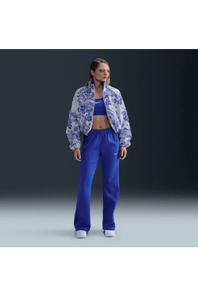 Sportswear Collection Oversized Jacquard Raglan Sleeve Full-Zip Kadın Ceket Image 3