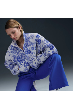 Sportswear Collection Oversized Jacquard Raglan Sleeve Full-Zip Kadın Ceket Image 0