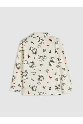RMZ GİYİM FARKIYLA Gömlek Yaka Hello Kitty Baskılı Kız Çocuk Pijama Takım Image 4