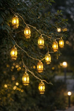 RAMAZAN AYINA ÖZEL DEKORATİF MİNİ FENER LED IŞIK ZİNCİRİ – BAHÇE SÜSLEME - EV SÜSLEME Image 0