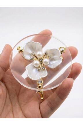 Lüks Metal Ayaklı Çiçekli Kahve Yanı Lokumluk & Çikolatalık – Yüzük Yükseltici, Dekoratif Sunumluk Image 1