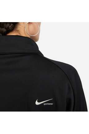 Sportswear Collection Crop Kadın Siyah Ceket Image 5