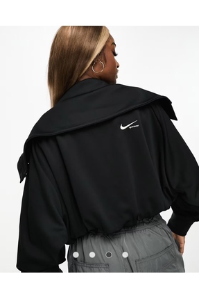 Sportswear Collection Crop Kadın Siyah Ceket Image 2