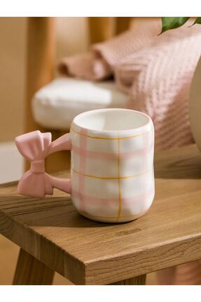 Lcw Home Fiyonk Kulplu Pembe Desenli Seramik Kupa 320 Ml Image 1