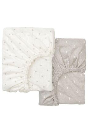 Lenast Lastikli Çarşaf Seti, Beyaz-kahverengi - 2li Paket Image 0