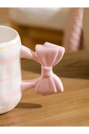 Lcw Home Fiyonk Kulplu Pembe Desenli Seramik Kupa 320 Ml Image 2