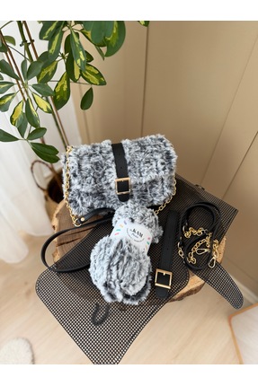 Paris Kürk Kanvas Çanta Kiti (Kürk ip, Kulp, Kapak, Kanvas) Image 0