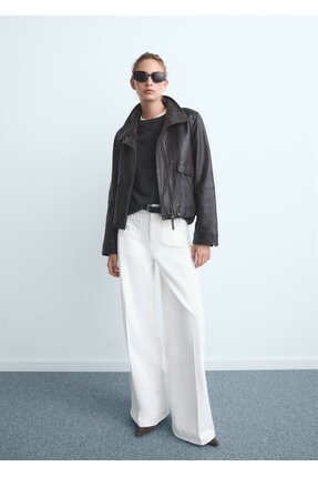 Düğmeli wideleg jean Image 1