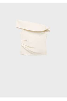 Asimetrik straplez bluz Image 2