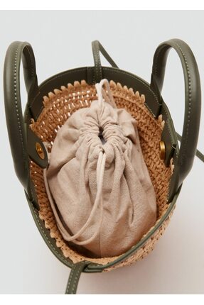 Doğal lif küçük çift saplı çanta Image 2