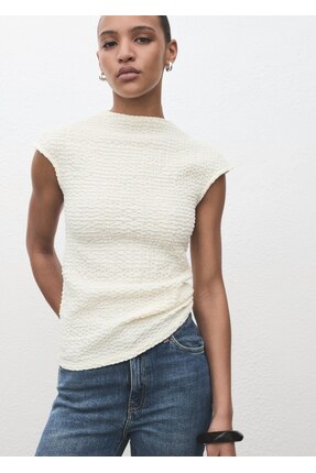 Krep pamuklu bluz Image 0