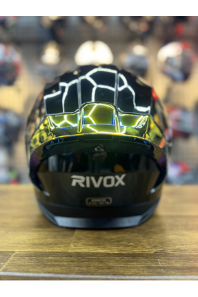 R1 Parlak Siyah Revo Kapalı Kask MD820 Image 5