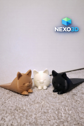 Kedi Kapı Stoper 3'lü Set  | Şirin, Güvenilir ve İşlevsel Kapı  Tutucu  | Siyah-Beyaz-Kahverengi Image 0