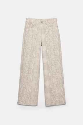 Yılan desenli düz paça pantolon Image 6