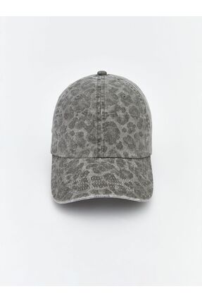 Leopar Desenli Kadın Kep Şapka Image 0