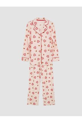 Gömlek Yaka Desenli Hamile Pijama Takım Image 4