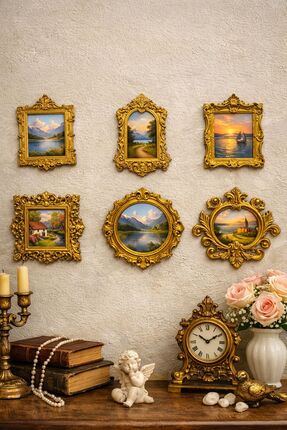 Gold Mini Çerçeveler 6’lı Ev Dekorasyonu Museum Of Us Sevgililer Günü Mini Müze Dekoru Image 5