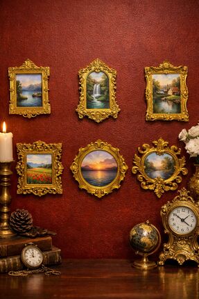 Gold Mini Çerçeveler 6’lı Ev Dekorasyonu Museum Of Us Sevgililer Günü Mini Müze Dekoru Image 4