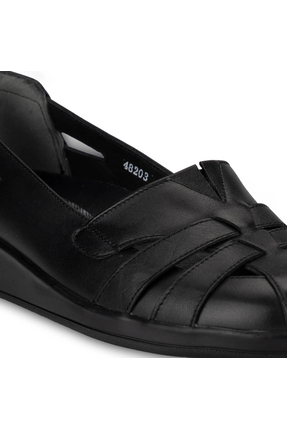 VANESA-H KADIN DERİ COMFORT AYAKKABI SİYAH Image 4