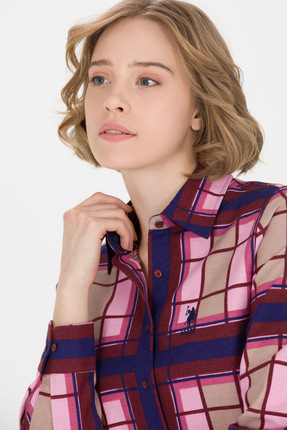 Kadın Vişne Uzun Kollu Gömlek 50253327-VR223 Image 1