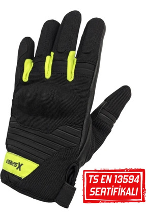 Comfy EN/ TSE 13594 Sertifikalı Yazlık Korumalı Motosiklet Eldiveni Sarı Image 0