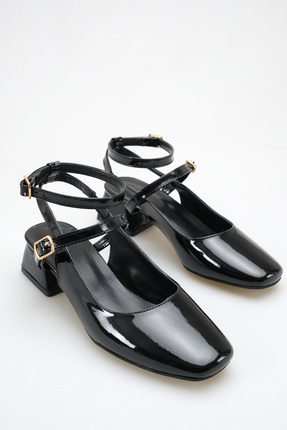 Mary Jane Şık ve Rahat Kadın Rugan Alçak Topuklu Çift Tokalı Ayakkabı (4cm) Image 3