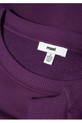 Logo Baskılı Mor Sweatshirt 1S10419-70679 Image 5