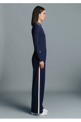 Çizgi Detaylı Lacivert Polo Tişört Fitted / Vücuda Oturan Kesim 1613836-80729 Image 5