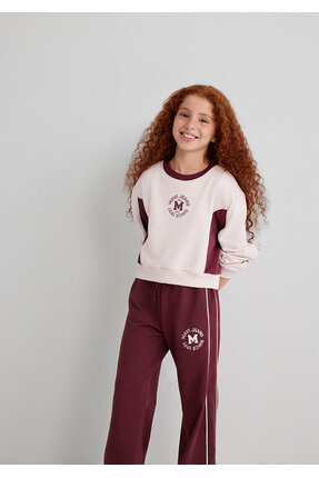 Jeans Baskılı Pembe Sweatshirt 7S10120-90773 Image 0