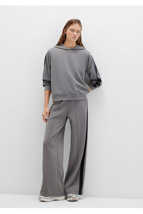 Şerit Detaylı (TENCEL™) Modal Gri Eşofman Altı 1011104-82577 Image 0