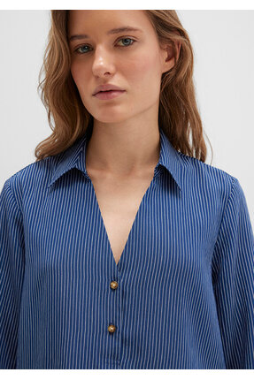 M122400-80736 Düğme Detaylı Kadın Bluz Image 4