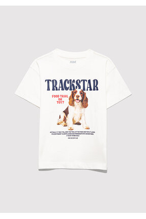 Baskılı Ekru Tişört Loose Fit / Bol Rahat Kesim 7610347-70057 Image 2