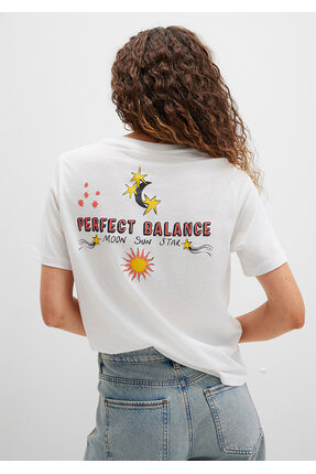 Sunrise Baskılı Ekru Tişört Regular Fit / Normal Kesim 1613523-80194 Image 0
