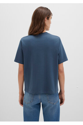 MV Baskılı İnterlok Lacivert Tişört Regular Fit / Normal Kesim 1613148-70500 Image 4