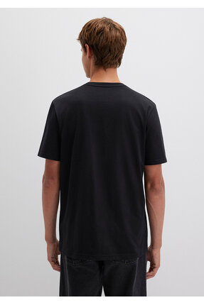 Logo Baskılı Siyah Tişört Regular Fit / Normal Kesim 0610948-900 Image 4