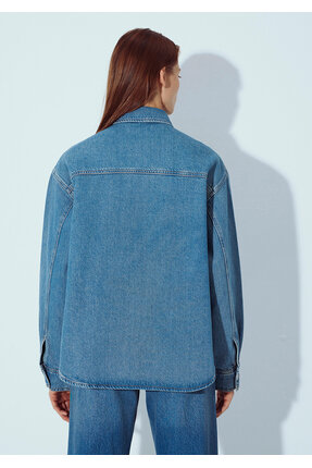 Bekka Classic Denim Indigo Mavisi Jean Gömlek Boyfriend 1211000-89250 Image 3