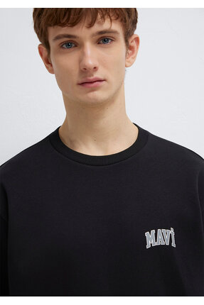 Logo Baskılı Siyah Sweatshirt 0611716-900 Image 5