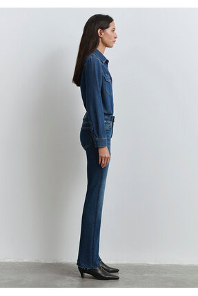 Maria Gold Denim Koyu Jean Pantolon 101225-80680 Image 7