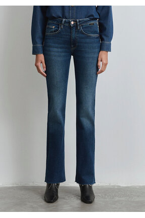 Maria Gold Denim Koyu Jean Pantolon 101225-80680 Image 4