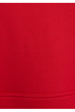 Logo Baskılı Kırmızı Kapüşonlu Sweatshirt Oversize/Geniş Kesim 1600361-82054 Image 7