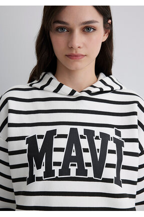 Logo Baskılı Beyaz Sweatshirt 1S10118-84603 Image 4