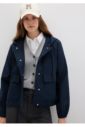 Kapüşonlu Lacivert Ceket Regular Fit / Normal Kesim 110775-82906 Image 1