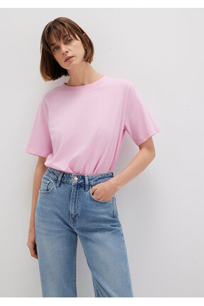 Bisklet Yaka Pembe Basic Tişört Regular Fit / Normal Kesim 1600955-71117 Image 0