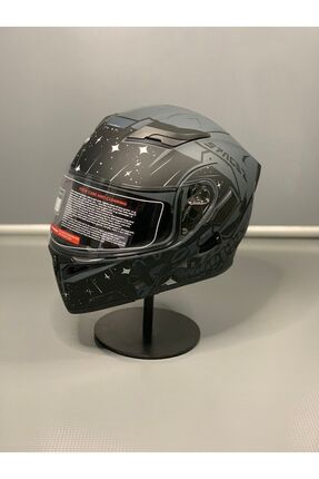 902 Güneş Vizörlü Çene Açılır Kask H2 GREY Image 1