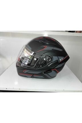 jiekai Jk 902 Mat Siyah-orange Güneş Vizörlü Çene Açılır Kask Image 3