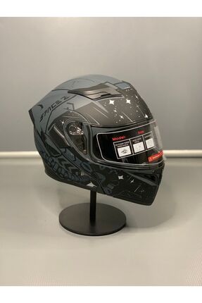 902 Güneş Vizörlü Çene Açılır Kask H2 GREY Image 0