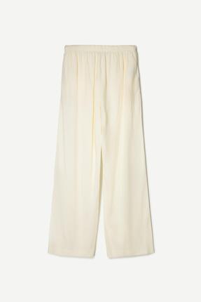 Beli lastikli keten pantolon Image 4