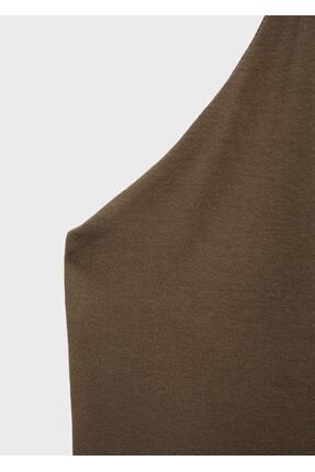 Sırt dekolteli midi elbise Image 7