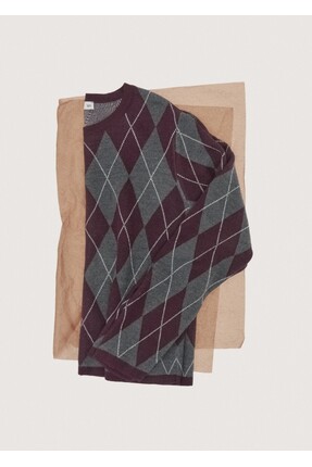 Baklava desenli triko kazak Image 7