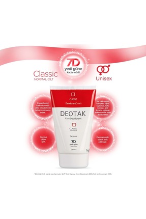 Classic Koruma 7 Güne Kadar Etkili Hassas Ciltler İçin Kadın - Erkek Kullanım Krem Deodorant 35 ml Image 2